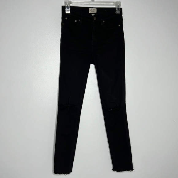 J Crew lookout high rise skinny black busted knee jeans, size 24 - Picture 4 of 11